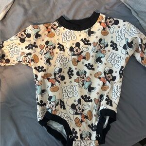 Disney Mickey Mouse Kids Bodysuit - Black and Cream